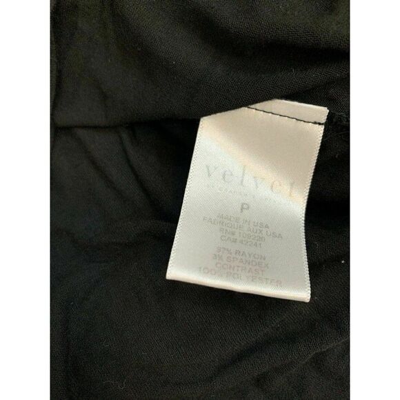 velvet graham spencer Womens Solid Black Long Sleeve Top Blouse P Small Xs - Picture 7 of 7